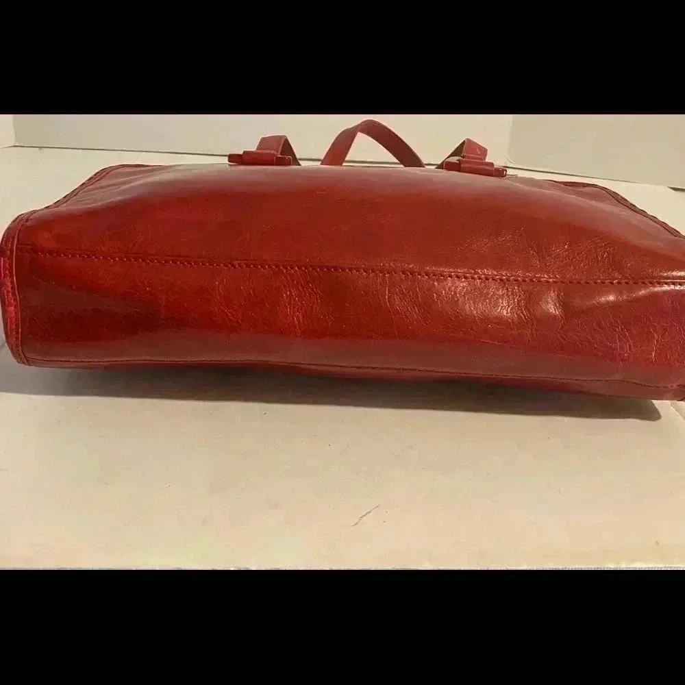 Cole Haan red leather satchel handbag